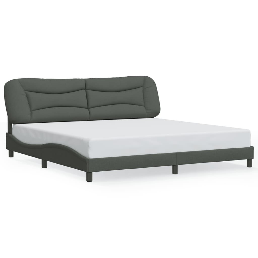 Bed Frame without Mattress Dark Grey 183x203 cm King Fabric Bed Frame without Mattress Dark Grey 183x203 cm King Fabric