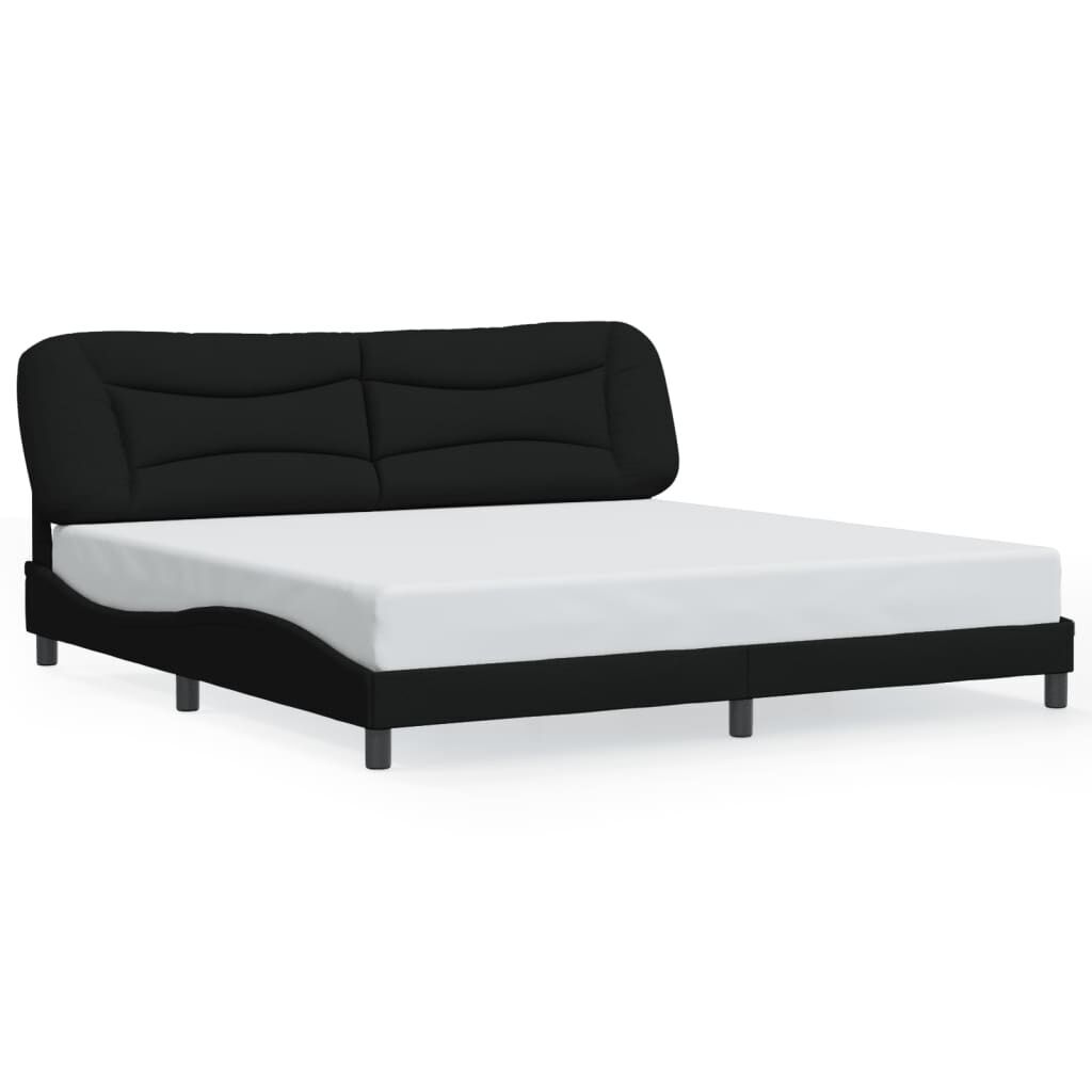 Bed Frame without Mattress Black 183x203 cm King Fabric Bed Frame without Mattress Black 183x203 cm King Fabric