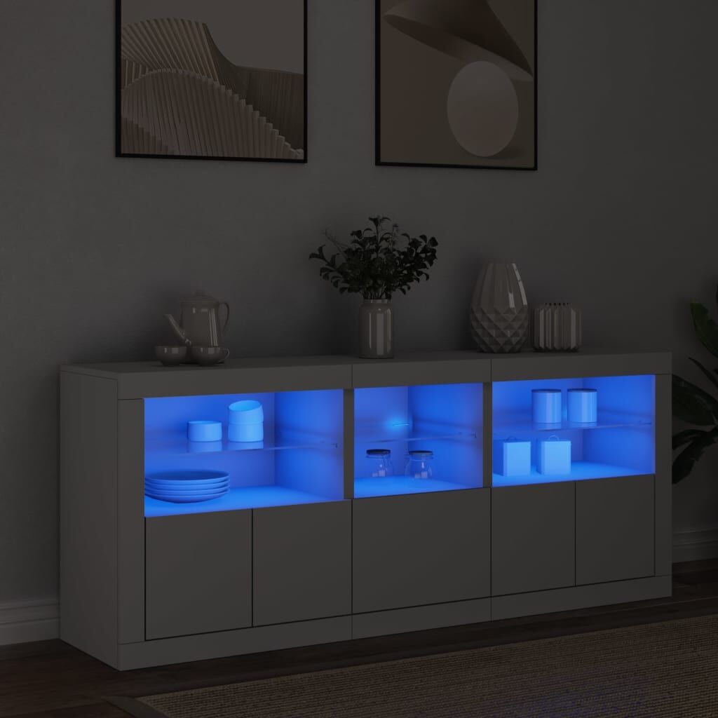 Sideboard with LED Lights White 162x37x67 cm Sideboard with LED Lights White 162x37x67 cm