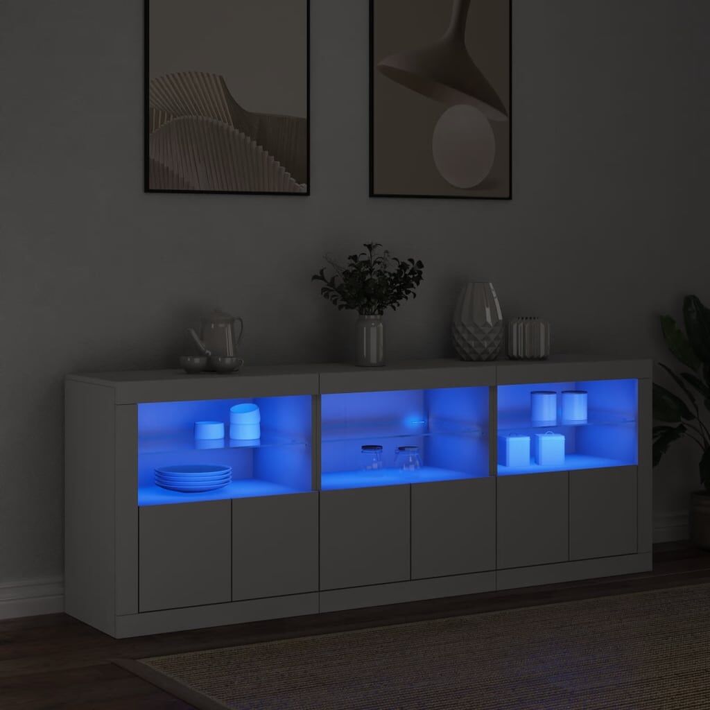 Sideboard with LED Lights White 181.5x37x67 cm Sideboard with LED Lights White 181.5x37x67 cm