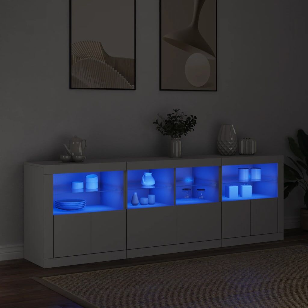 Sideboard with LED Lights White 202x37x67 cm Sideboard with LED Lights White 202x37x67 cm