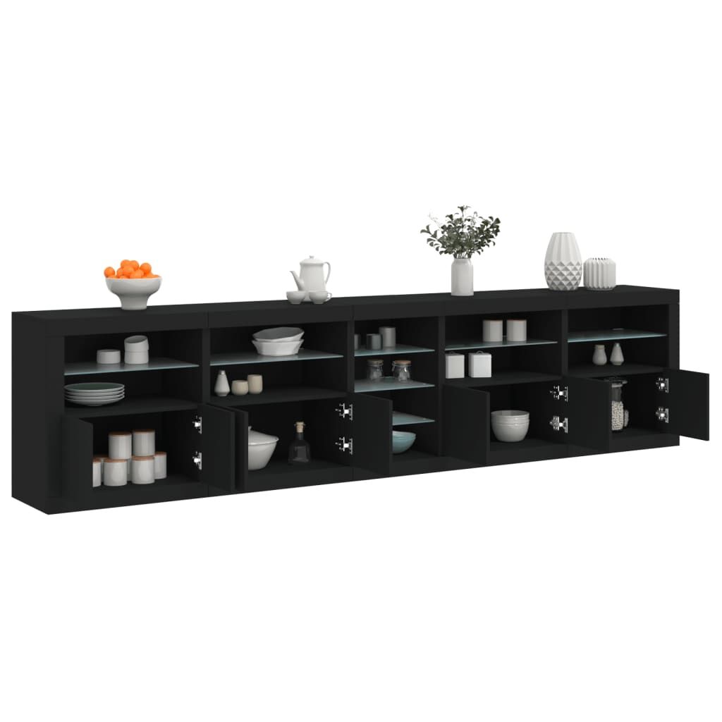Sideboard with LED Lights Black 283x37x67 cm Sideboard with LED Lights Black 283x37x67 cm