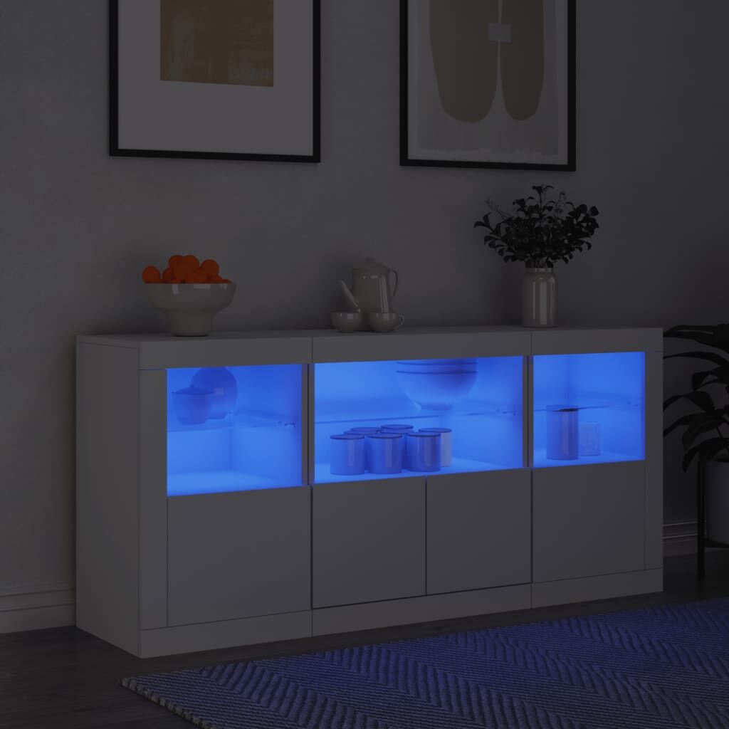 Sideboard with LED Lights White 142.5x37x67 cm Sideboard with LED Lights White 142.5x37x67 cm