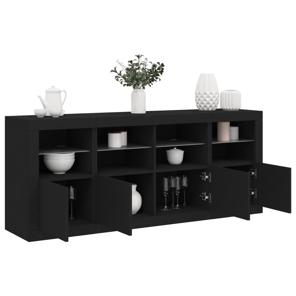 Sideboard with LED Lights Black 163x37x67 cm Sideboard with LED Lights Black 163x37x67 cm