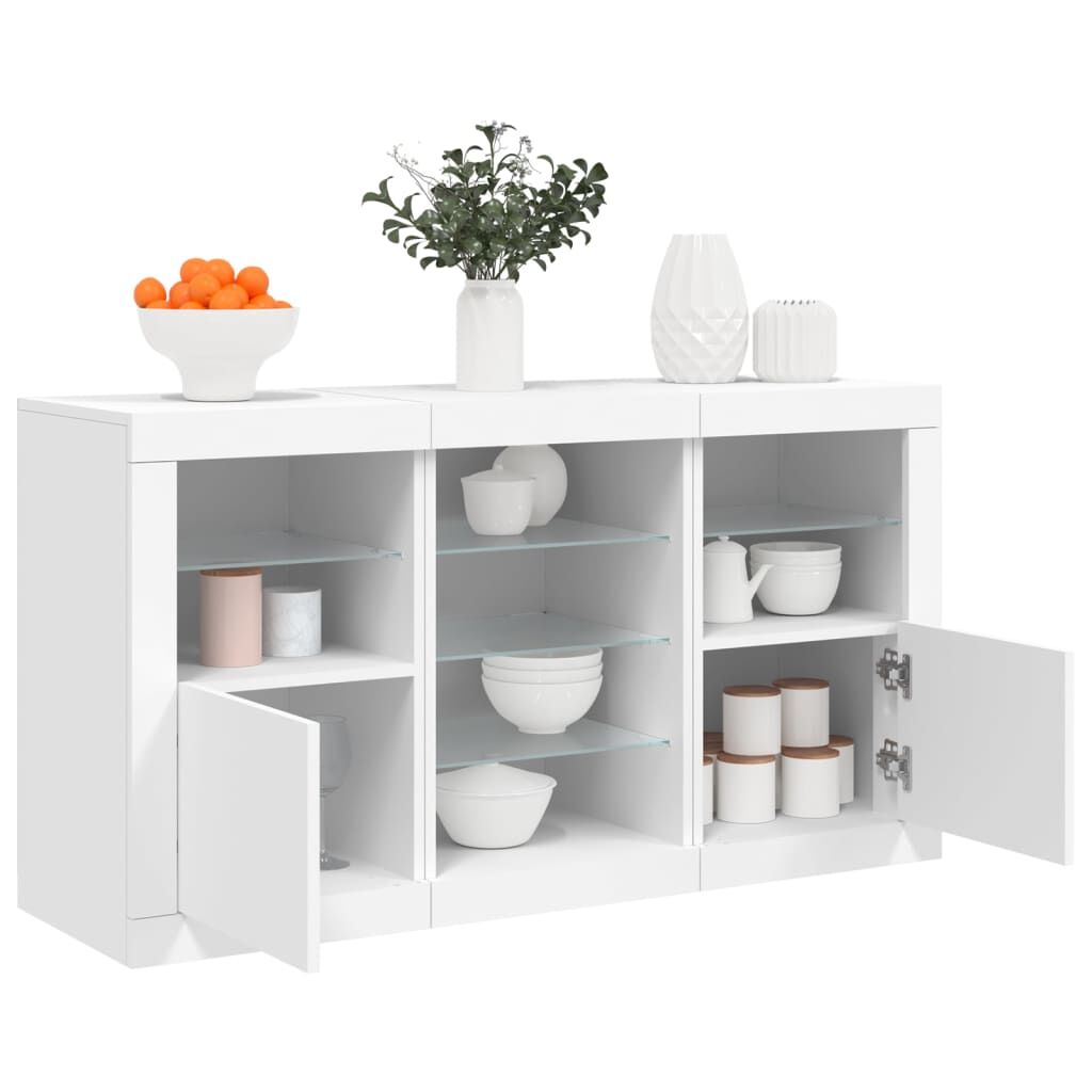 Sideboard with LED Lights White 123x37x67 cm Sideboard with LED Lights White 123x37x67 cm