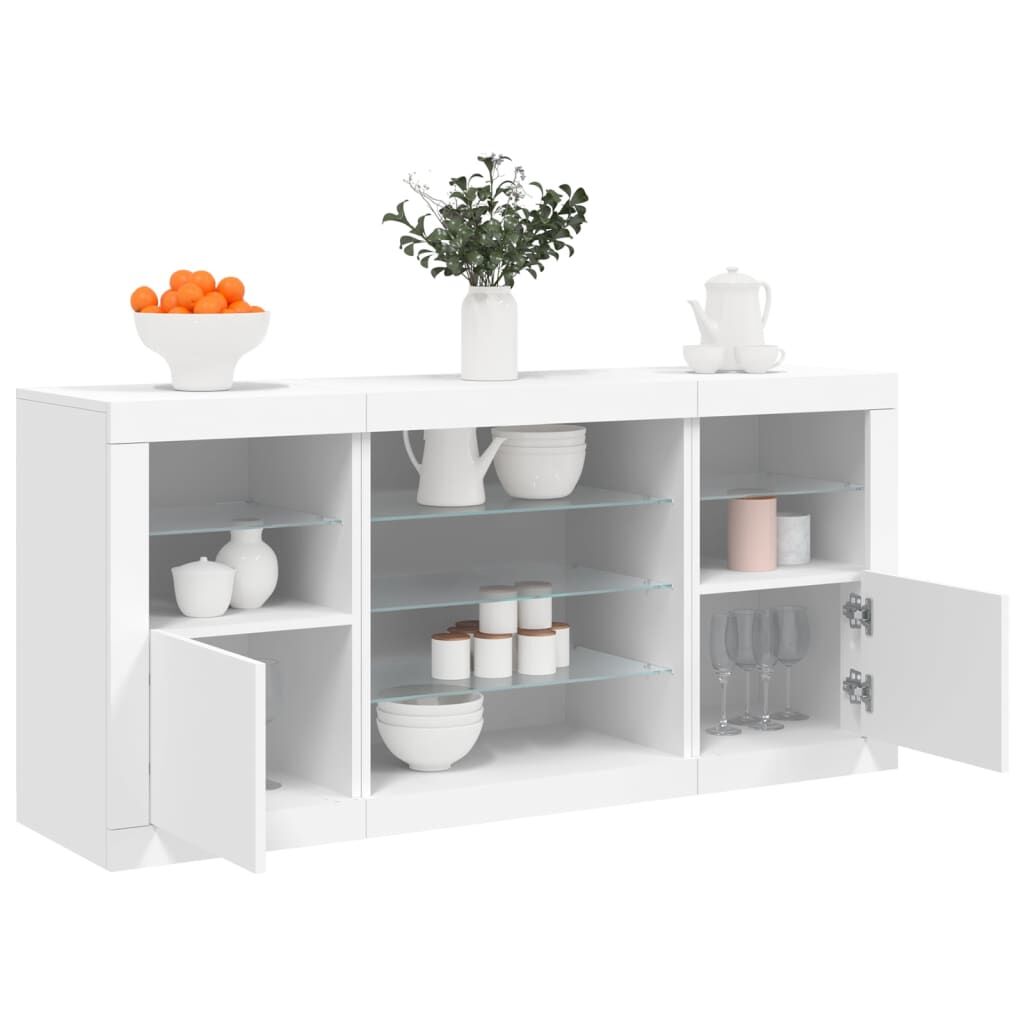 Sideboard with LED Lights White 142.5x37x67 cm Sideboard with LED Lights White 142.5x37x67 cm