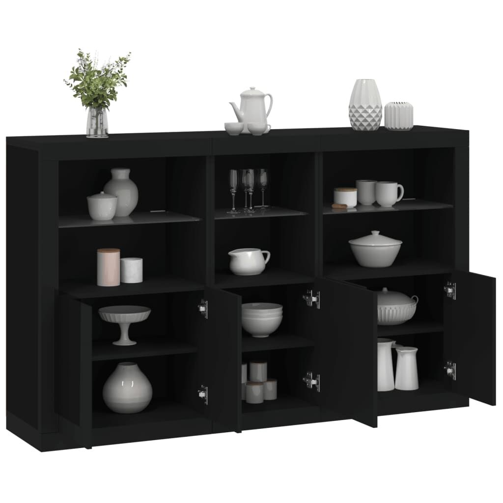 Sideboard with LED Lights Black 162x37x100 cm Sideboard with LED Lights Black 162x37x100 cm