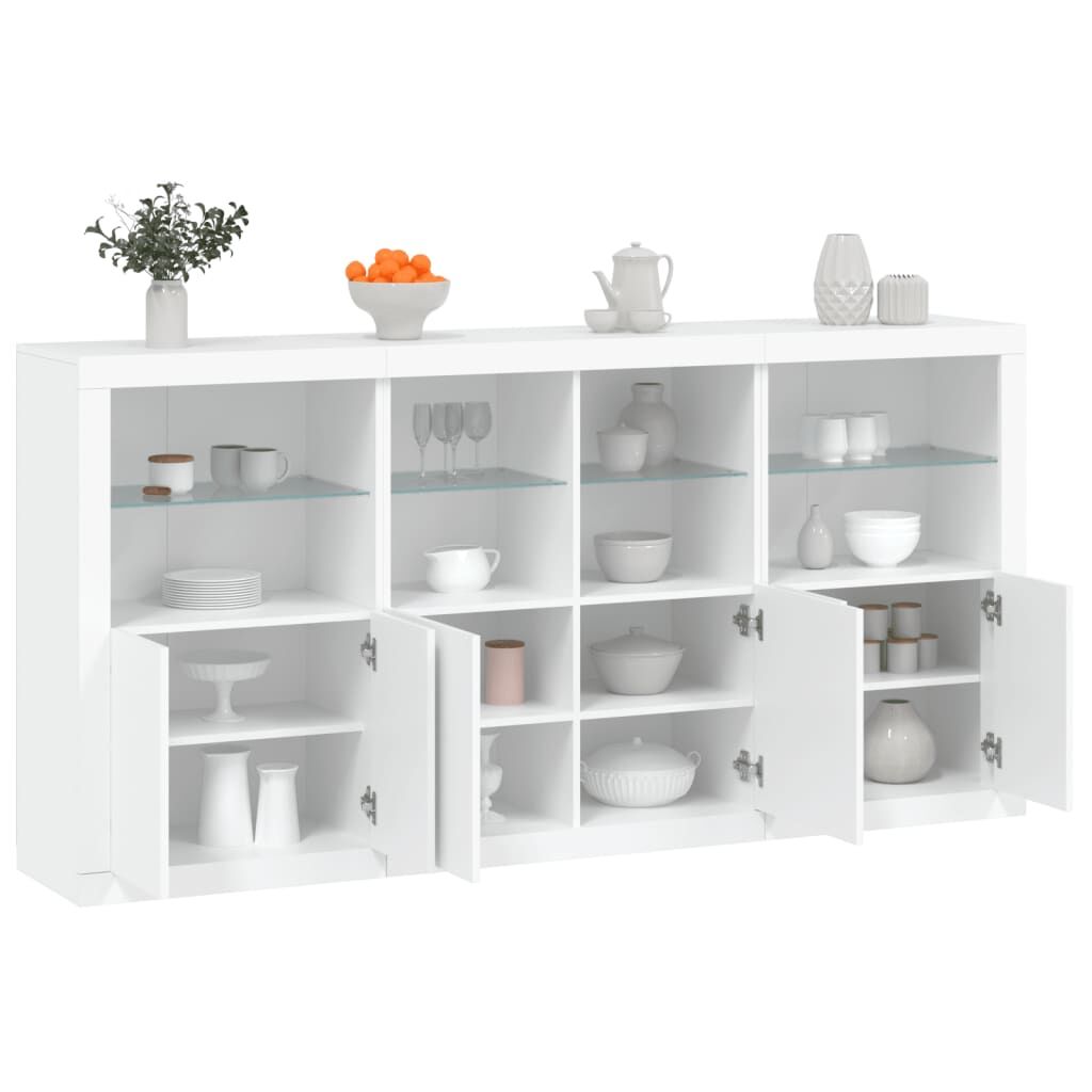 Sideboard with LED Lights White 202x37x100 cm Sideboard with LED Lights White 202x37x100 cm