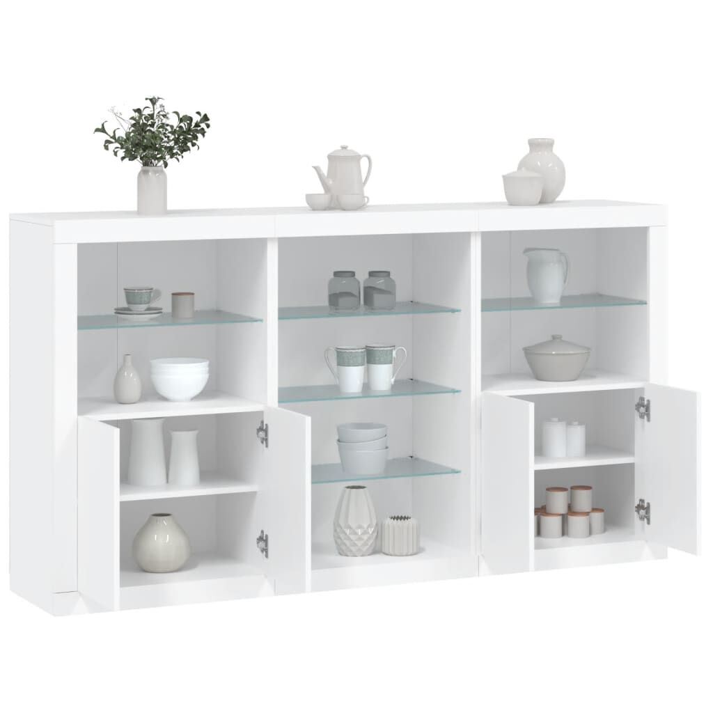 Sideboard with LED Lights White 181.5x37x100 cm Sideboard with LED Lights White 181.5x37x100 cm