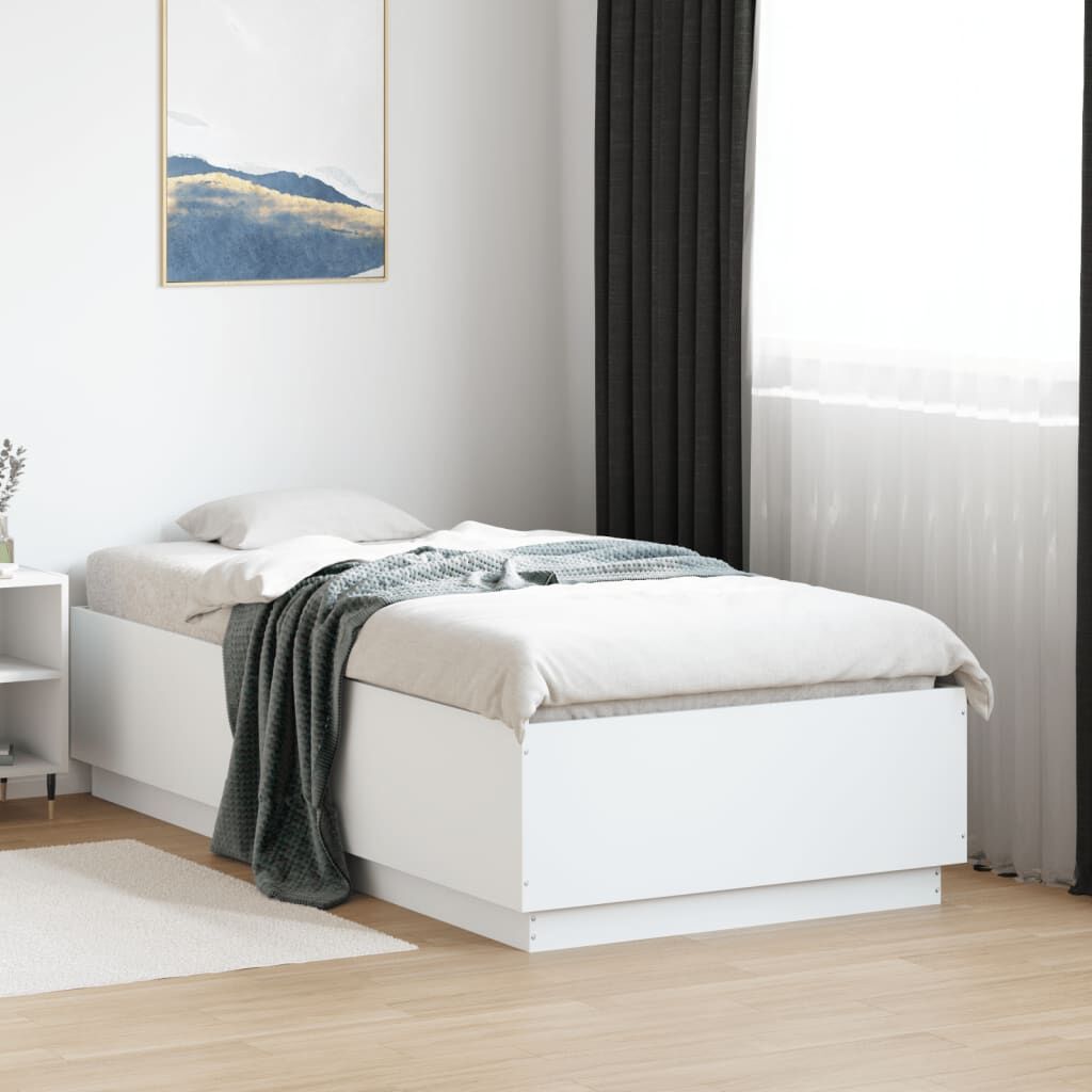 Bed Frame with LED without Mattress White 90x190 cm Bed Frame with LED without Mattress White 90x190 cm