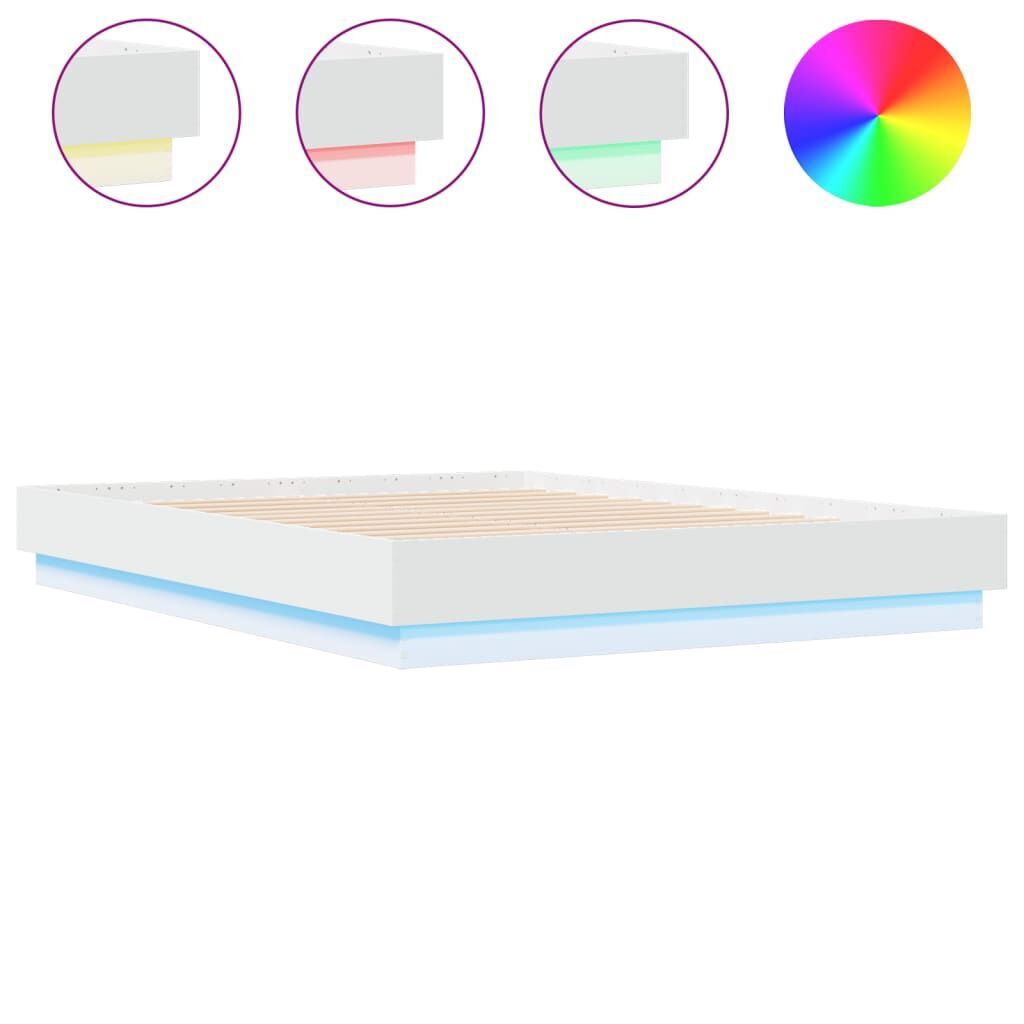 Bed Frame with LED without Mattress White 135x190 cm Bed Frame with LED without Mattress White 135x190 cm