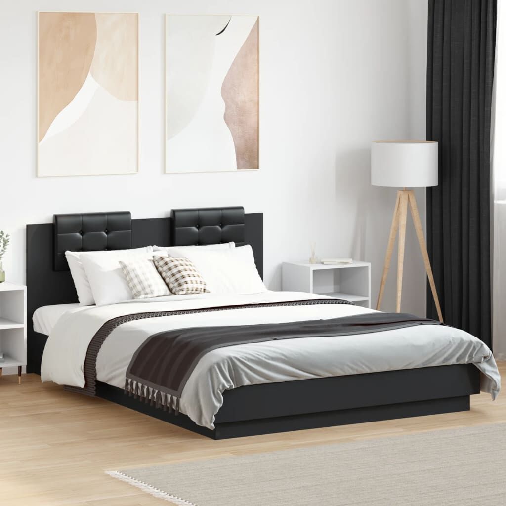 Bed Frame without Mattress Black 150x200 cm Bed Frame without Mattress Black 150x200 cm