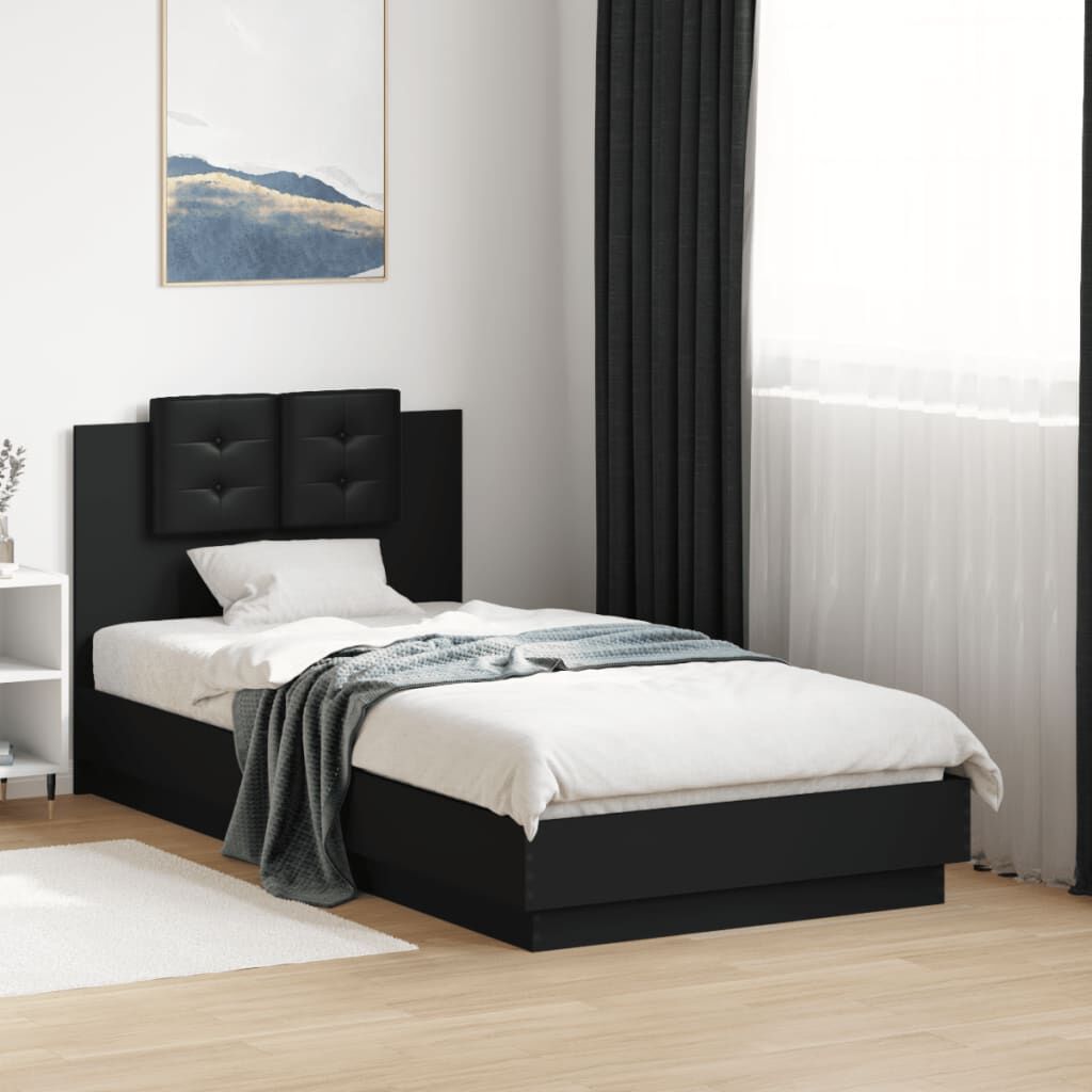 Bed Frame without Mattress Black 90x190 cm Bed Frame without Mattress Black 90x190 cm