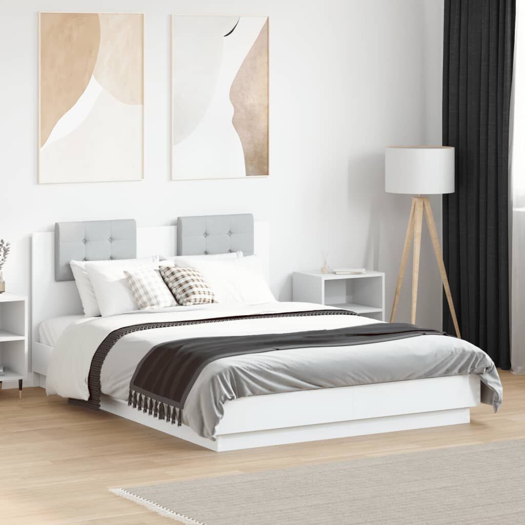 Bed Frame with LED without Mattress White 135x190 cm Bed Frame with LED without Mattress White 135x190 cm
