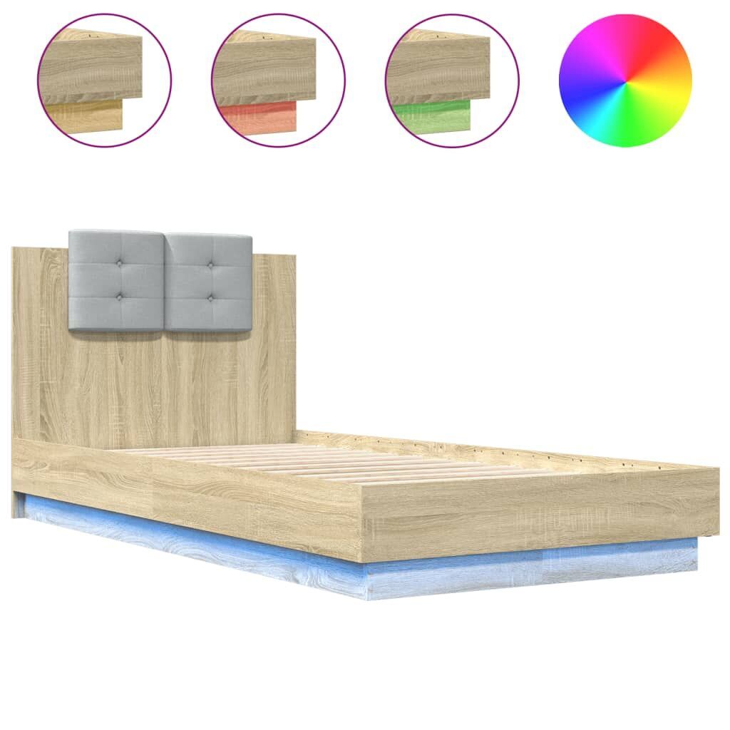 Bed Frame with LED without Mattress Sonoma Oak 90x190 cm Bed Frame with LED without Mattress Sonoma Oak 90x190 cm