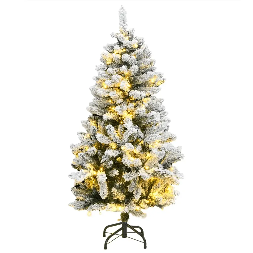 Artificial Hinged Christmas Tree 150 LEDs & Flocked Snow 150 cm Artificial Hinged Christmas Tree 150 LEDs & Flocked Snow 150 cm