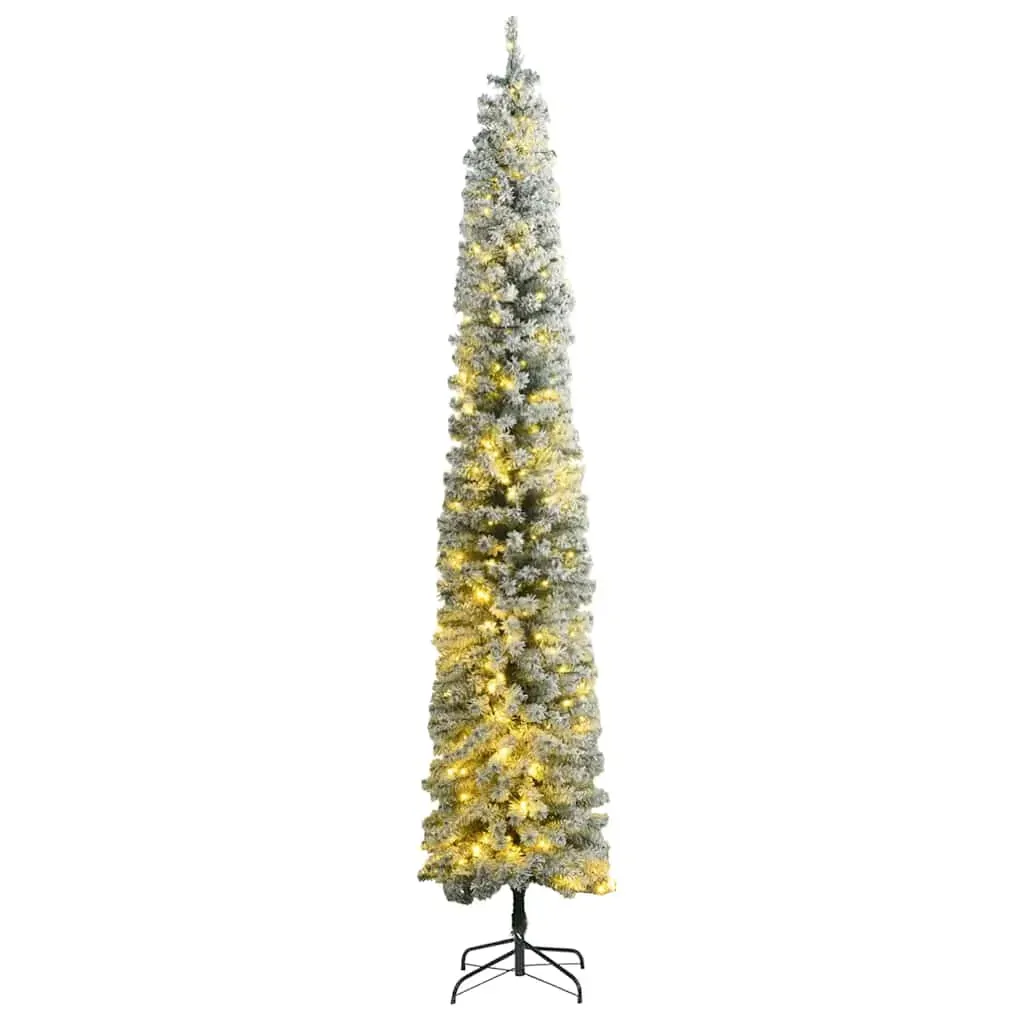 Slim Christmas Tree 300 LEDs & Flocked Snow 270 cm Slim Christmas Tree 300 LEDs & Flocked Snow 270 cm
