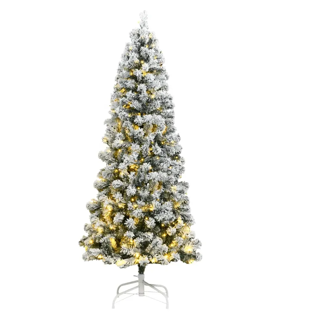 Artificial Hinged Christmas Tree 300 LEDs & Flocked Snow 180 cm Artificial Hinged Christmas Tree 300 LEDs & Flocked Snow 180 cm