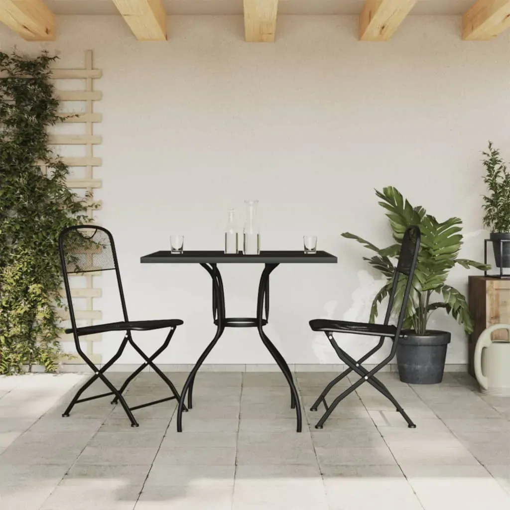 3 Piece Garden Dining Set Anthracite Metal Mesh 3 Piece Garden Dining Set Anthracite Metal Mesh
