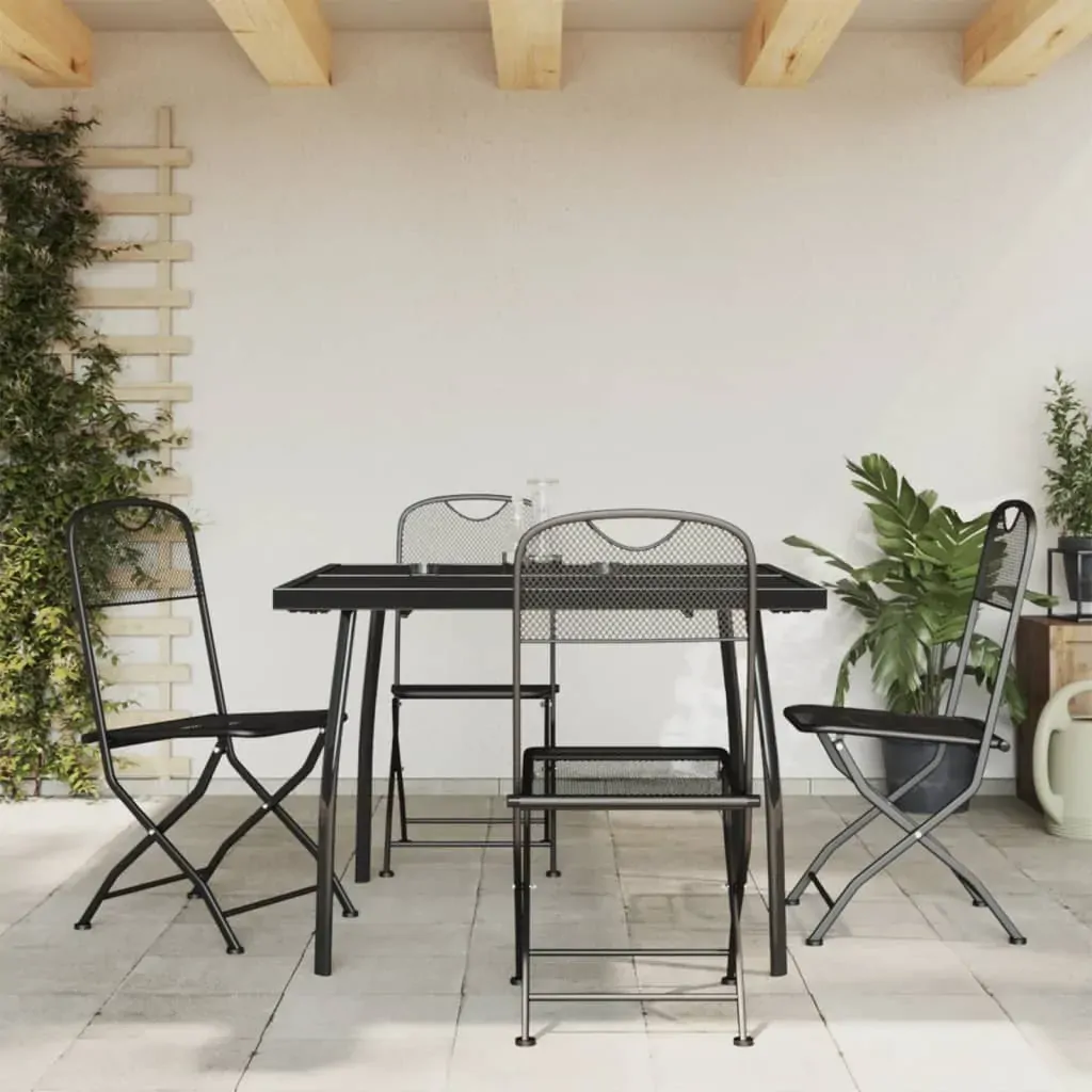 5 Piece Garden Dining Set Anthracite Metal Mesh 5 Piece Garden Dining Set Anthracite Metal Mesh