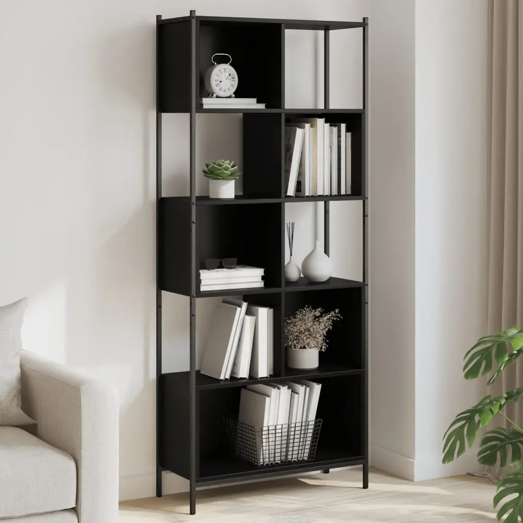 Bookcase Black 72x28x172 cm Engineered Wood Bookcase Black 72x28x172 cm Engineered Wood