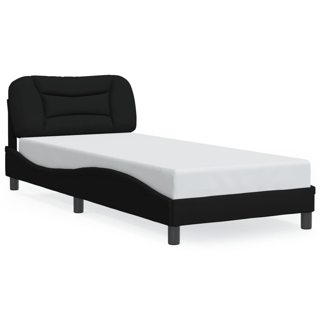 Bed Frame with LED without Mattress Black 90x190 cm Fabric Bed Frame with LED without Mattress Black 90x190 cm Fabric