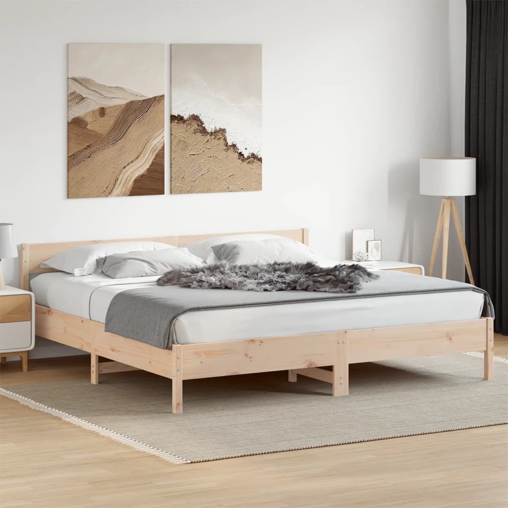 Bed Frame without Mattress 183x203 cm King Solid Wood Pine Bed Frame without Mattress 183x203 cm King Solid Wood Pine