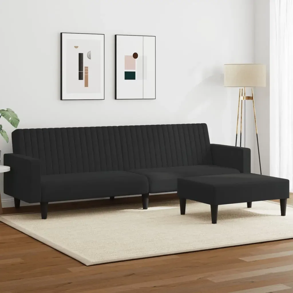 2 Piece Sofa Set Black Velvet 2 Piece Sofa Set Black Velvet