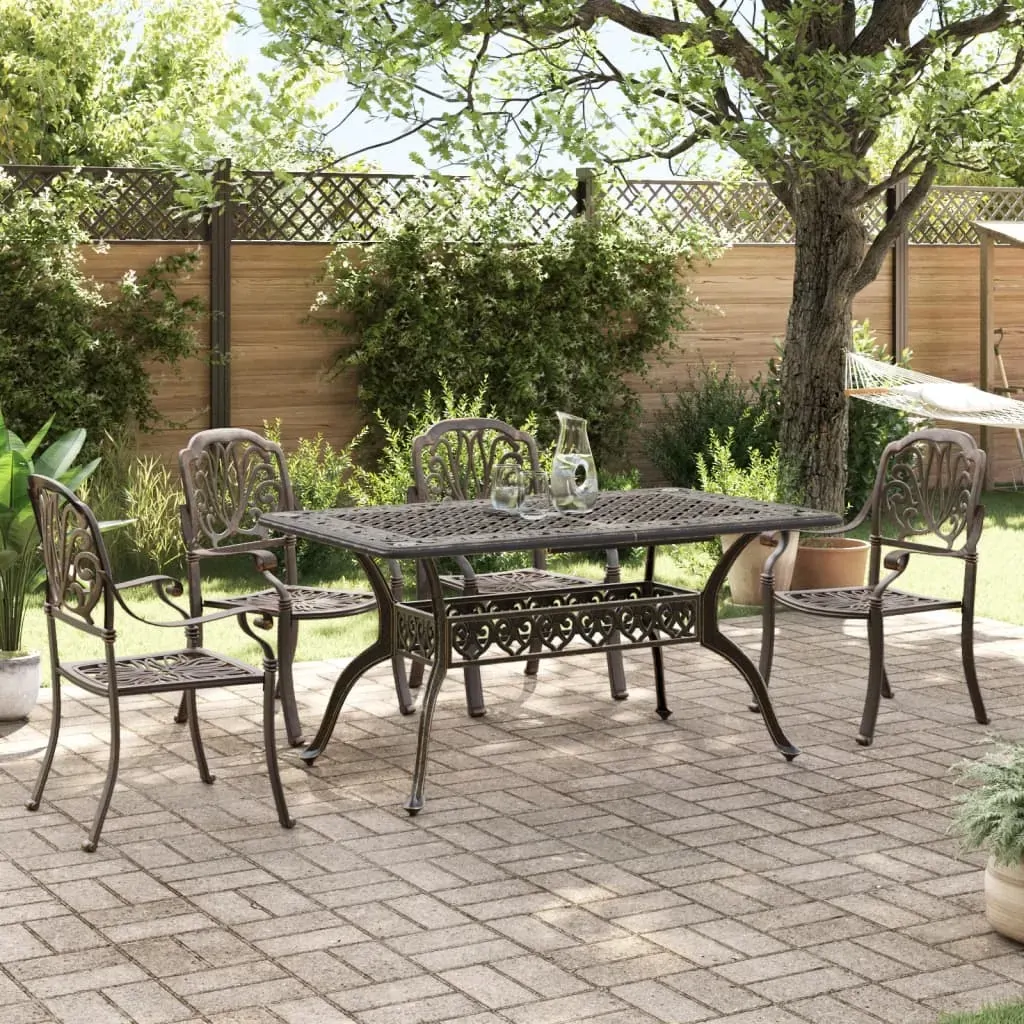 5 Piece Garden Dining Set Bronze Cast Aluminium 5 Piece Garden Dining Set Bronze Cast Aluminium