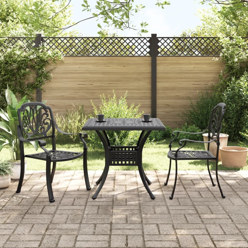 3 Piece Bistro Set Black Cast Aluminium 3 Piece Bistro Set Black Cast Aluminium