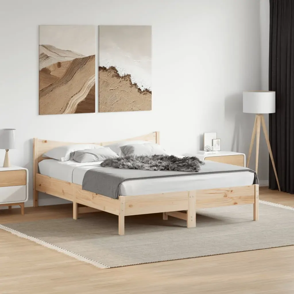 Bed Frame without Mattress 150x200 cm Solid Wood Pine Bed Frame without Mattress 150x200 cm Solid Wood Pine