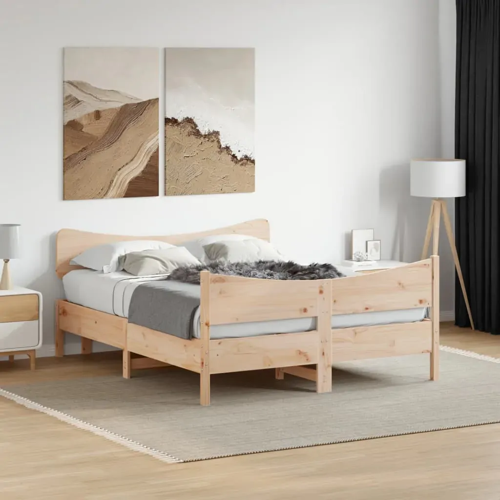 Bed Frame without Mattress 150x200 cm Solid Wood Pine Bed Frame without Mattress 150x200 cm Solid Wood Pine