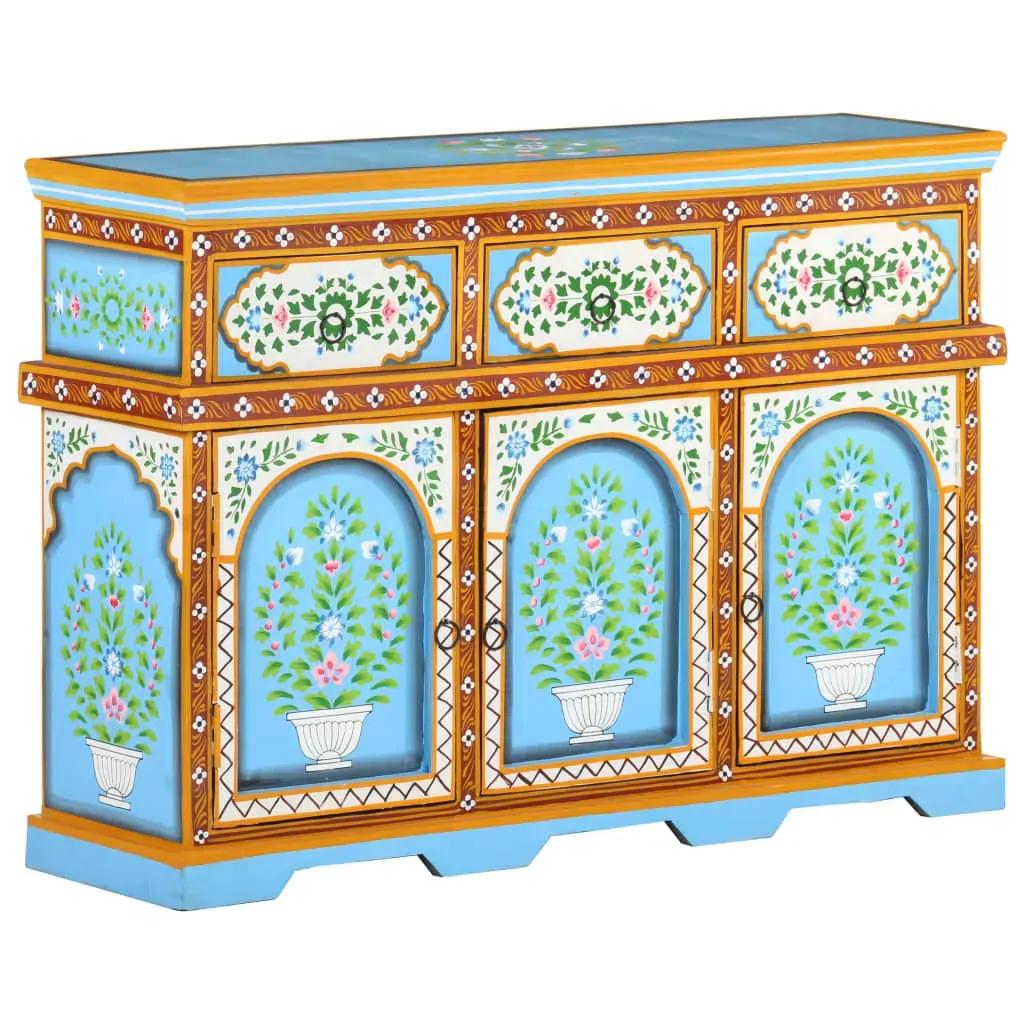 Hand-Painted Sideboard Multicolour 110x30x76cm Solid Mango Wood Hand-Painted Sideboard Multicolour 110x30x76cm Solid Mango Wood
