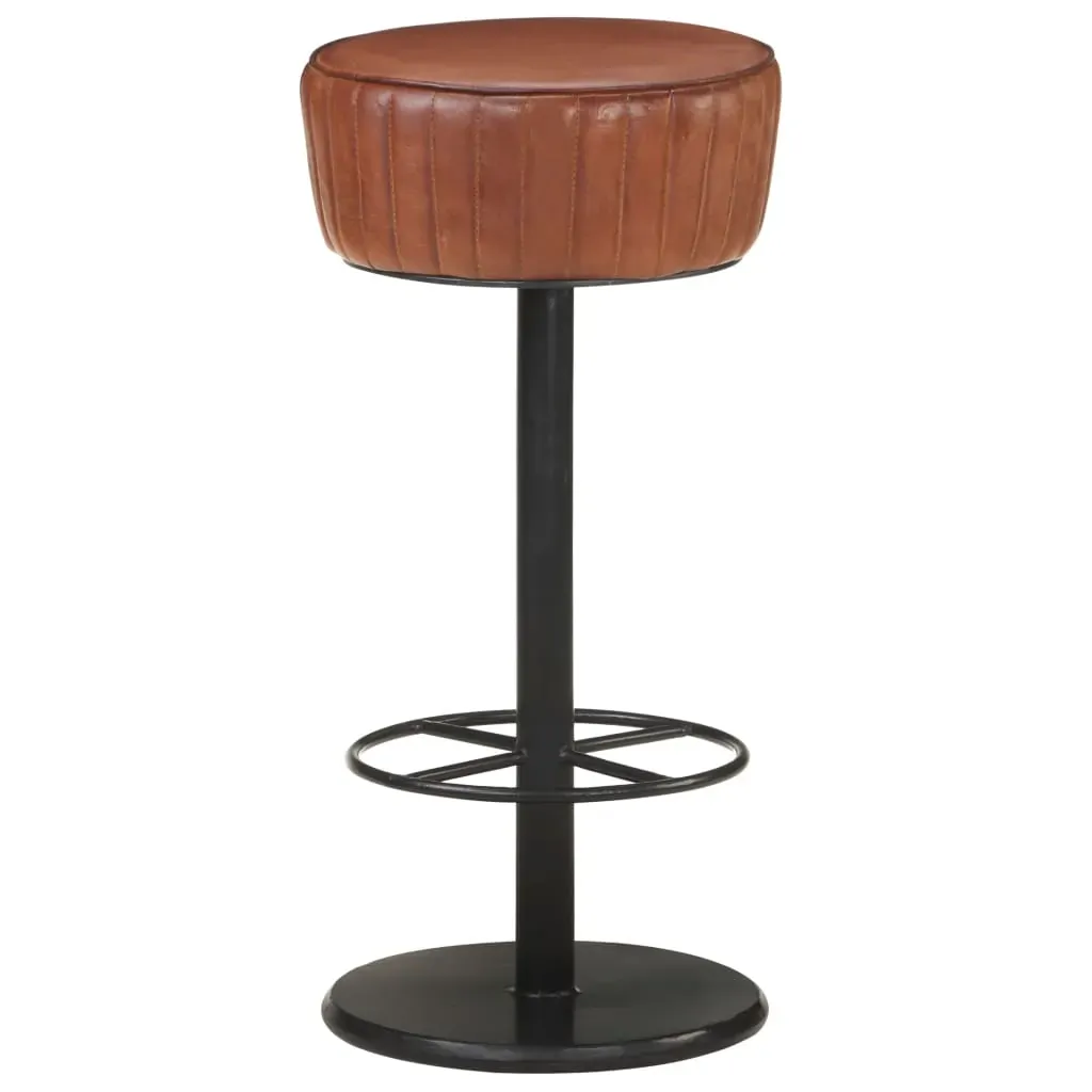 Bar Stool Brown Real Leather Bar Stool Brown Real Leather
