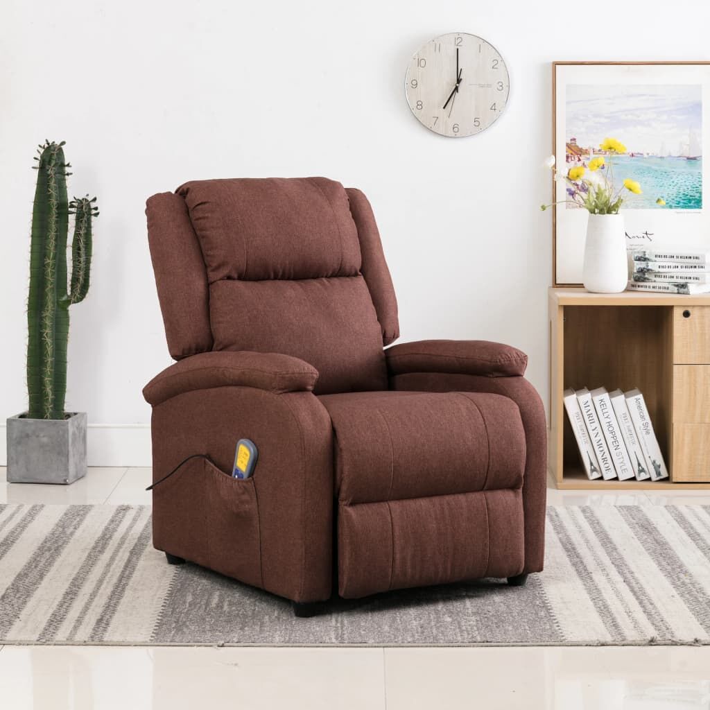 Massage Chair Brown Fabric Massage Chair Brown Fabric