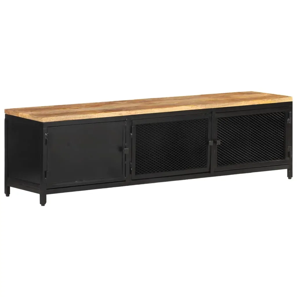TV Cabinet 130x30x37 cm Solid Rough Mango Wood TV Cabinet 130x30x37 cm Solid Rough Mango Wood