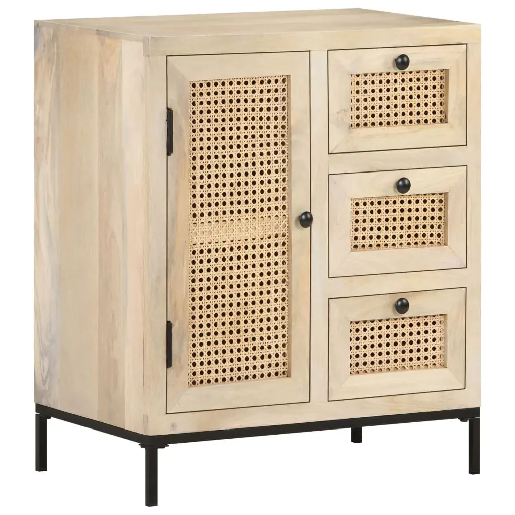 Sideboard 60x35x70 cm Solid Mango Wood and Natural Cane Sideboard 60x35x70 cm Solid Mango Wood and Natural Cane