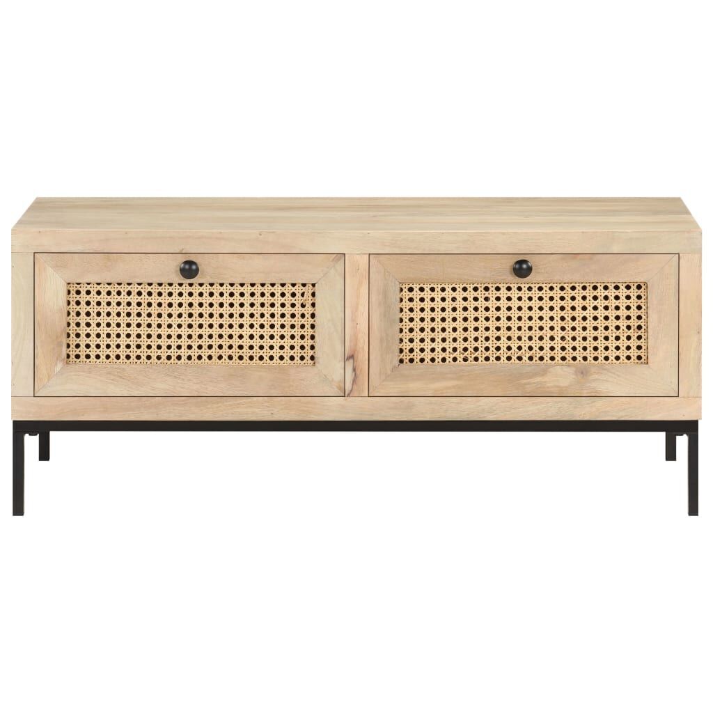 Coffee Table 90x50x37 cm Solid Mango Wood and Natural Cane Coffee Table 90x50x37 cm Solid Mango Wood and Natural Cane