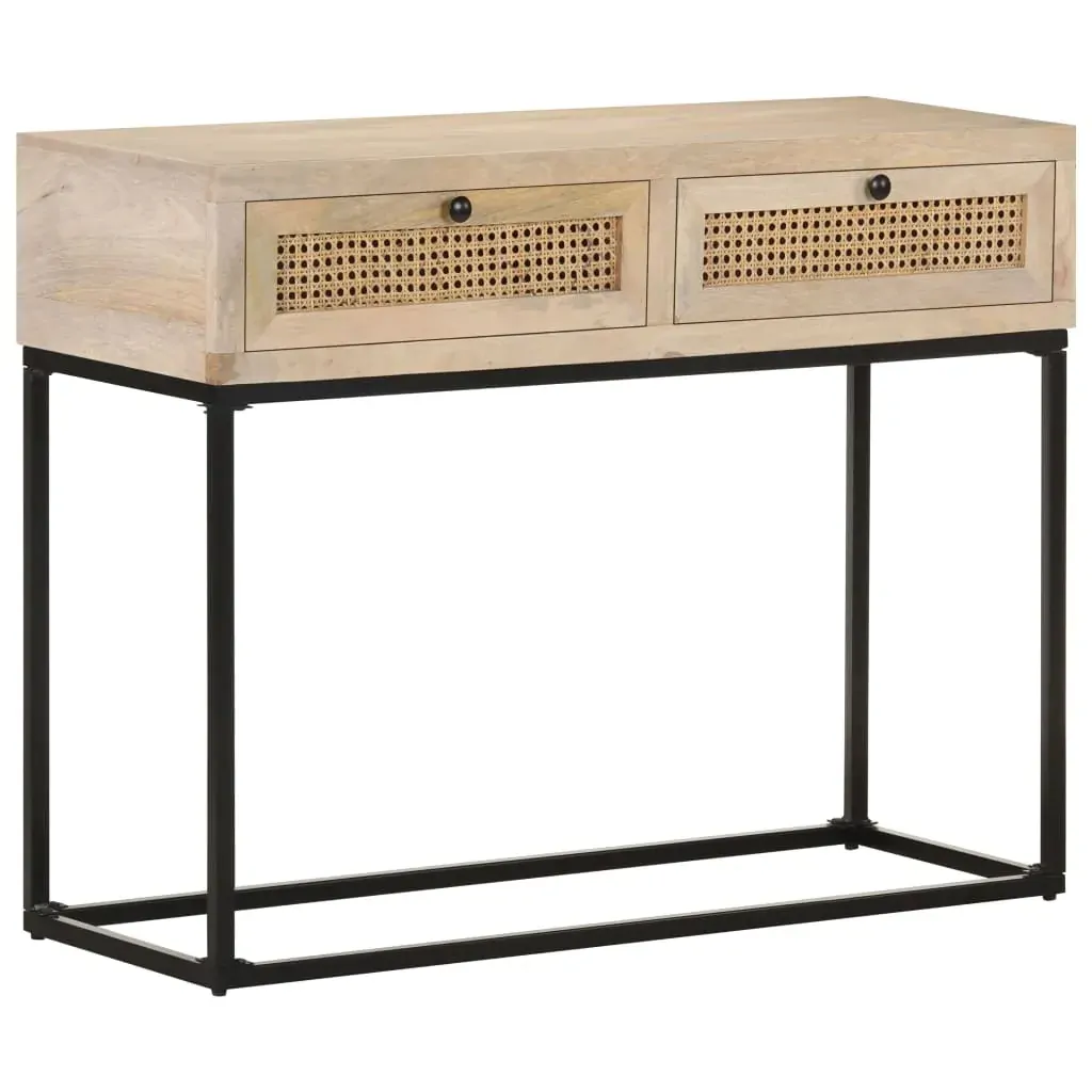 Console Table 100x35x76 cm Solid Mango Wood and Natural Cane Console Table 100x35x76 cm Solid Mango Wood and Natural Cane