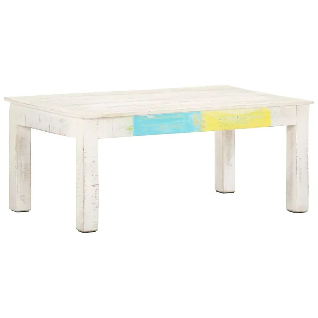 Coffee Table White 110x60x45 cm Solid Mango Wood Coffee Table White 110x60x45 cm Solid Mango Wood