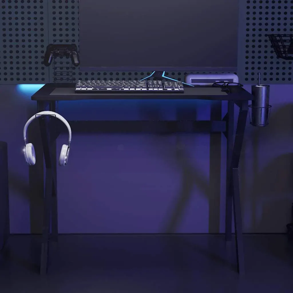 Gaming Desk with K Shape Legs Black 90x60x75 cm Gaming Desk with K Shape Legs Black 90x60x75 cm