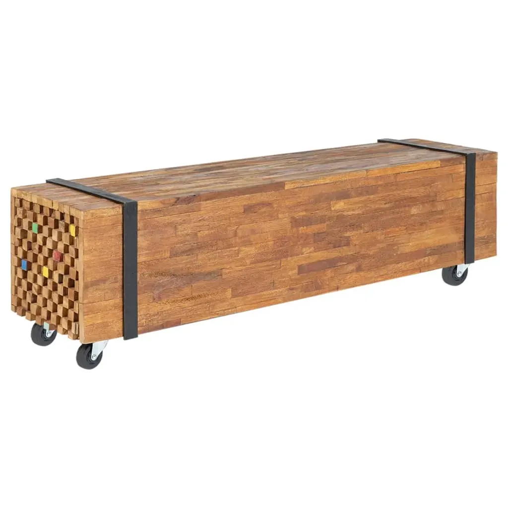 TV Stand 110x30x32.5 cm Solid Teak Wood TV Stand 110x30x32.5 cm Solid Teak Wood