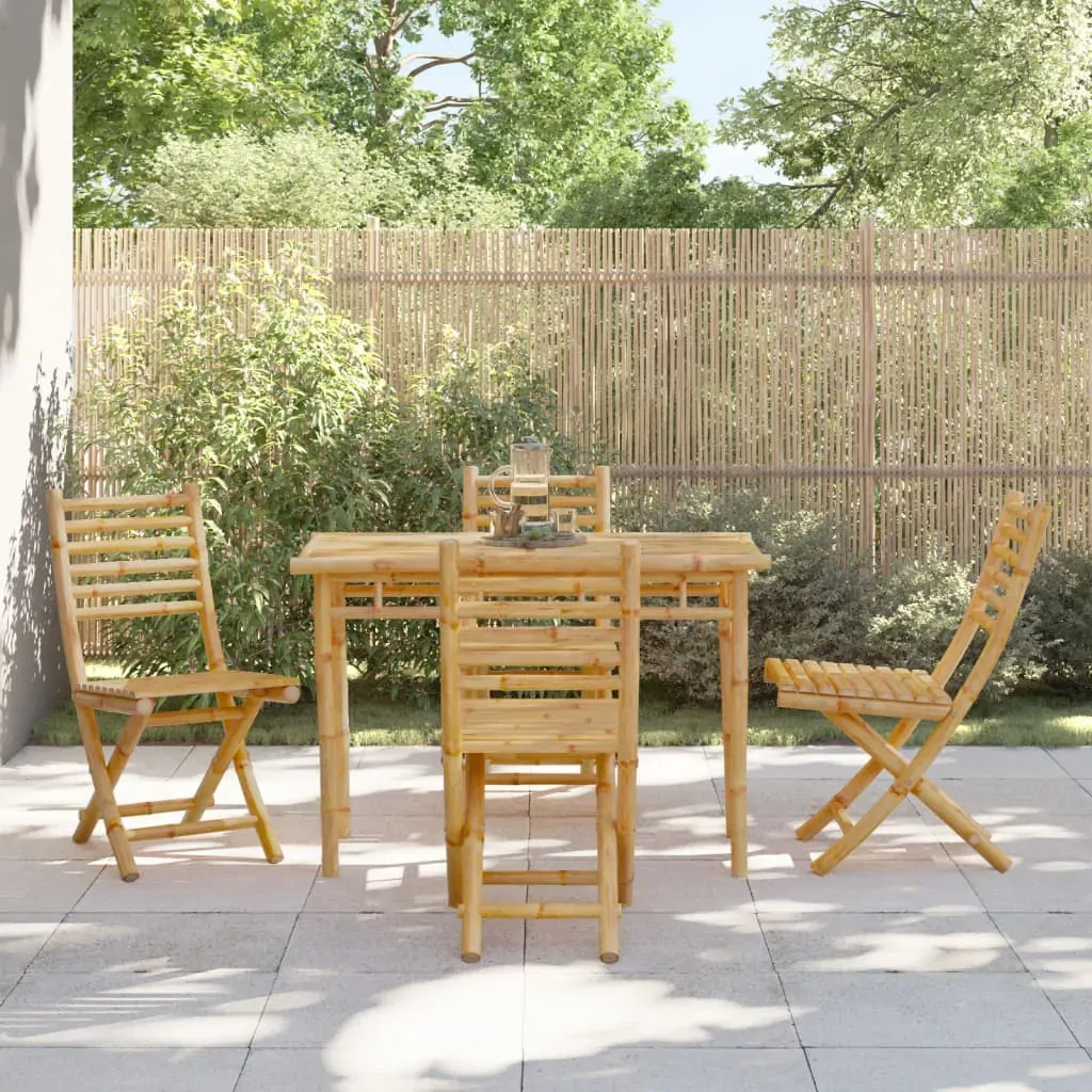 5 Piece Garden Dining Set Bamboo 5 Piece Garden Dining Set Bamboo