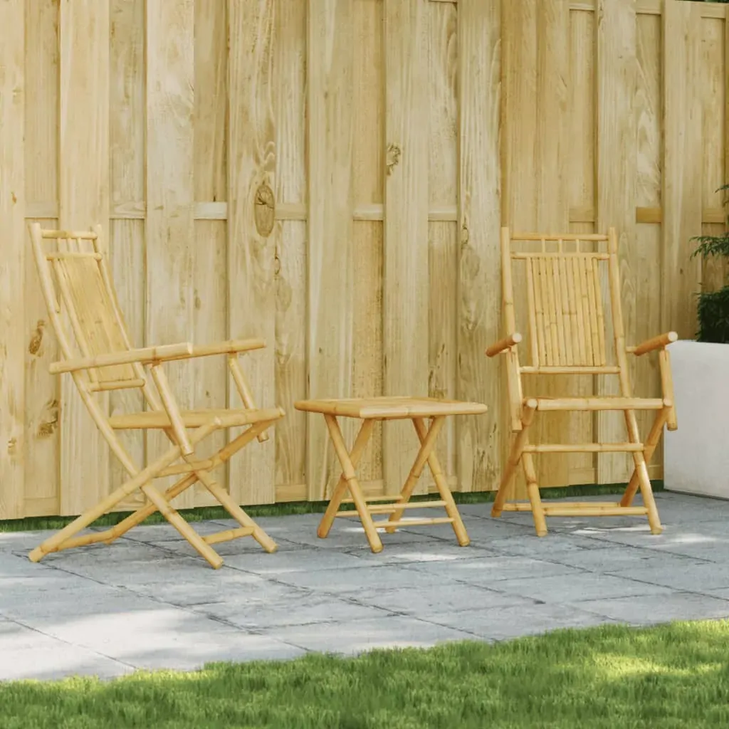 3 Piece Bistro Set Bamboo 3 Piece Bistro Set Bamboo