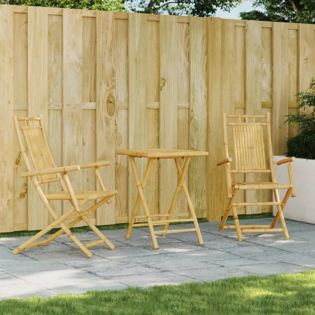 3 Piece Bistro Set Bamboo 3 Piece Bistro Set Bamboo