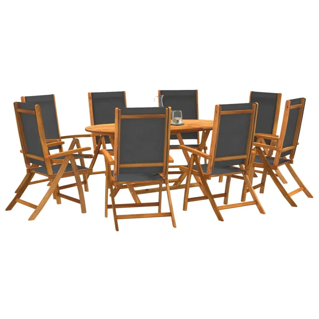 9 Piece Garden Dining Set Solid Wood Acacia and Textilene 9 Piece Garden Dining Set Solid Wood Acacia and Textilene