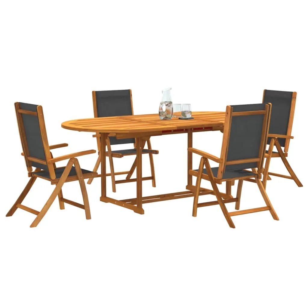 5 Piece Garden Dining Set Solid Wood Acacia and Textilene 5 Piece Garden Dining Set Solid Wood Acacia and Textilene