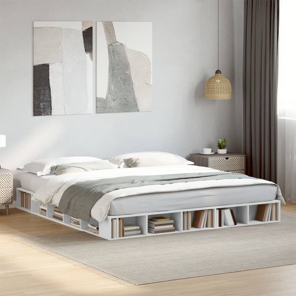 Bed Frame without Mattress White 183x203 cm King Bed Frame without Mattress White 183x203 cm King