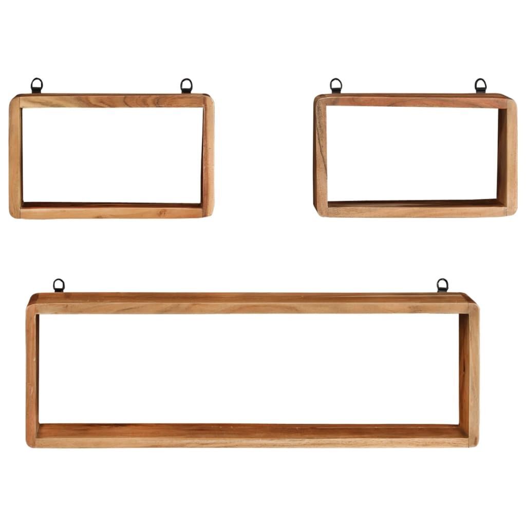 3 Piece Wall Cube Shelf Set Soild Acacia Wood 3 Piece Wall Cube Shelf Set Soild Acacia Wood