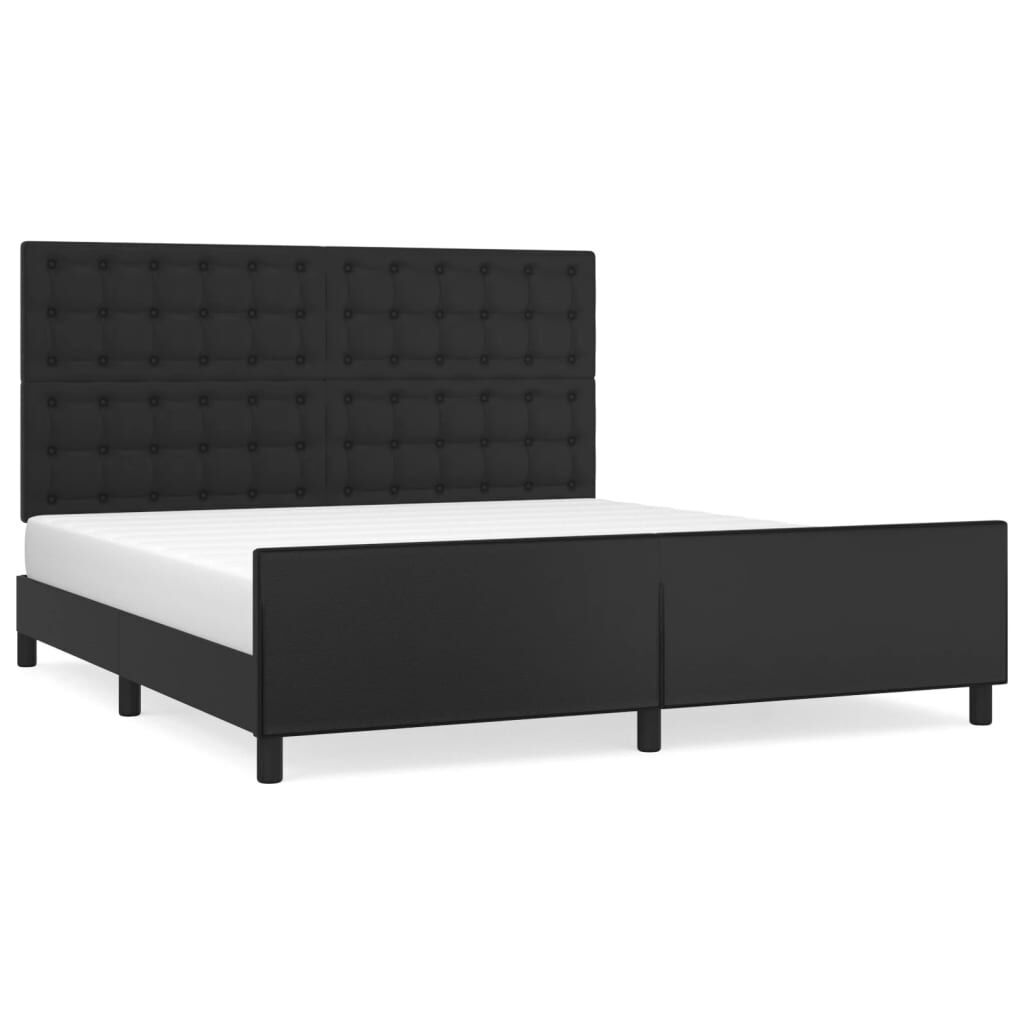Bed Frame without Mattress Black 152x203 cm Queen Faux Leather Bed Frame without Mattress Black 152x203 cm Queen Faux Leather